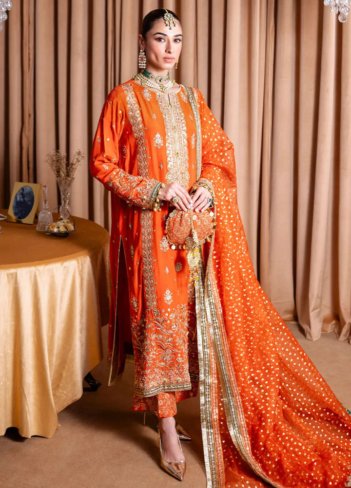 Rema by Faiza Faisal Embroidered Raw Silk Suit Unstitched 3 Piece FFX24R D-02 Mehroze - Formals Collection