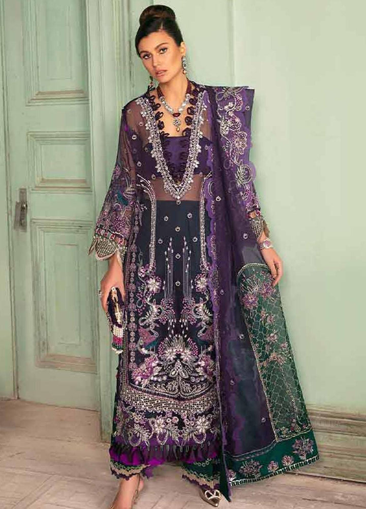 Republic WomensWear Embroidered Organza Suits Unstitched 3 Piece RW21WU D-07 (Pensee) - Luxury Formals Collection