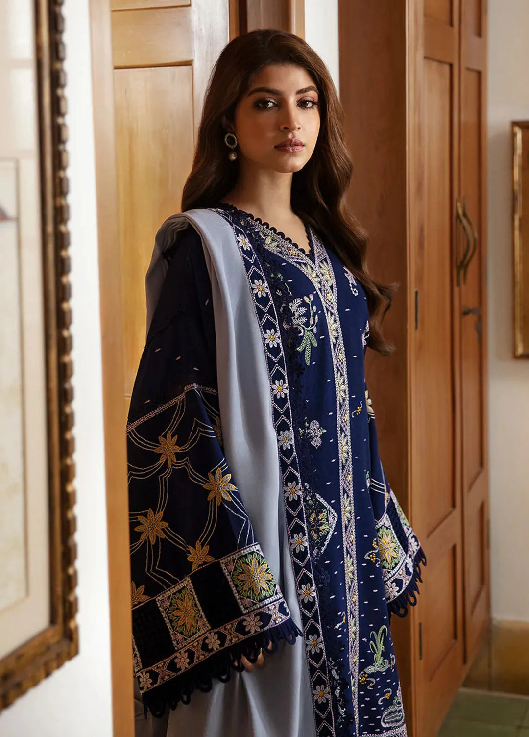 Republic WomensWear Embroidered Karandi Suits Unstitched 3 Piece RW24W D1 Zira - Winter Collection