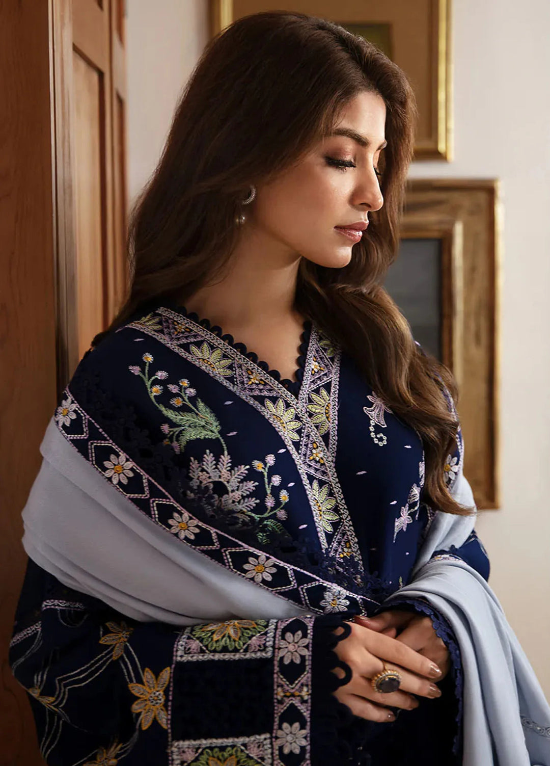 Republic WomensWear Embroidered Karandi Suits Unstitched 3 Piece RW24W D1 Zira - Winter Collection