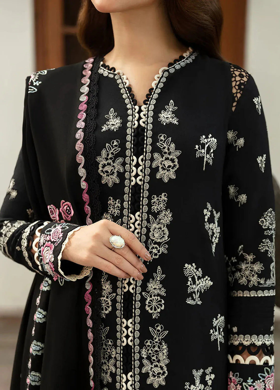 Republic WomensWear Embroidered Karandi Suits Unstitched 3 Piece RW24W D9 Mira - Winter Collection