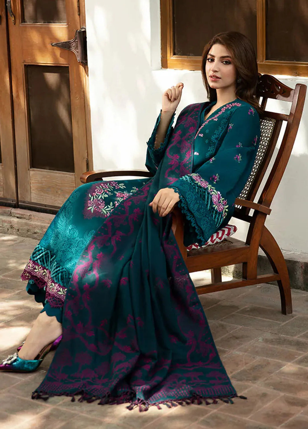 Republic WomensWear Embroidered Khaddar Suits Unstitched 3 Piece RW24W D11 Omari - Winter Collection