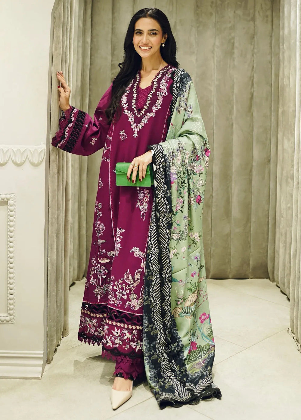 Republic WomensWear Embroidered Khaddar Suits Unstitched 3 Piece RW24W D3 Nara - Winter Collection