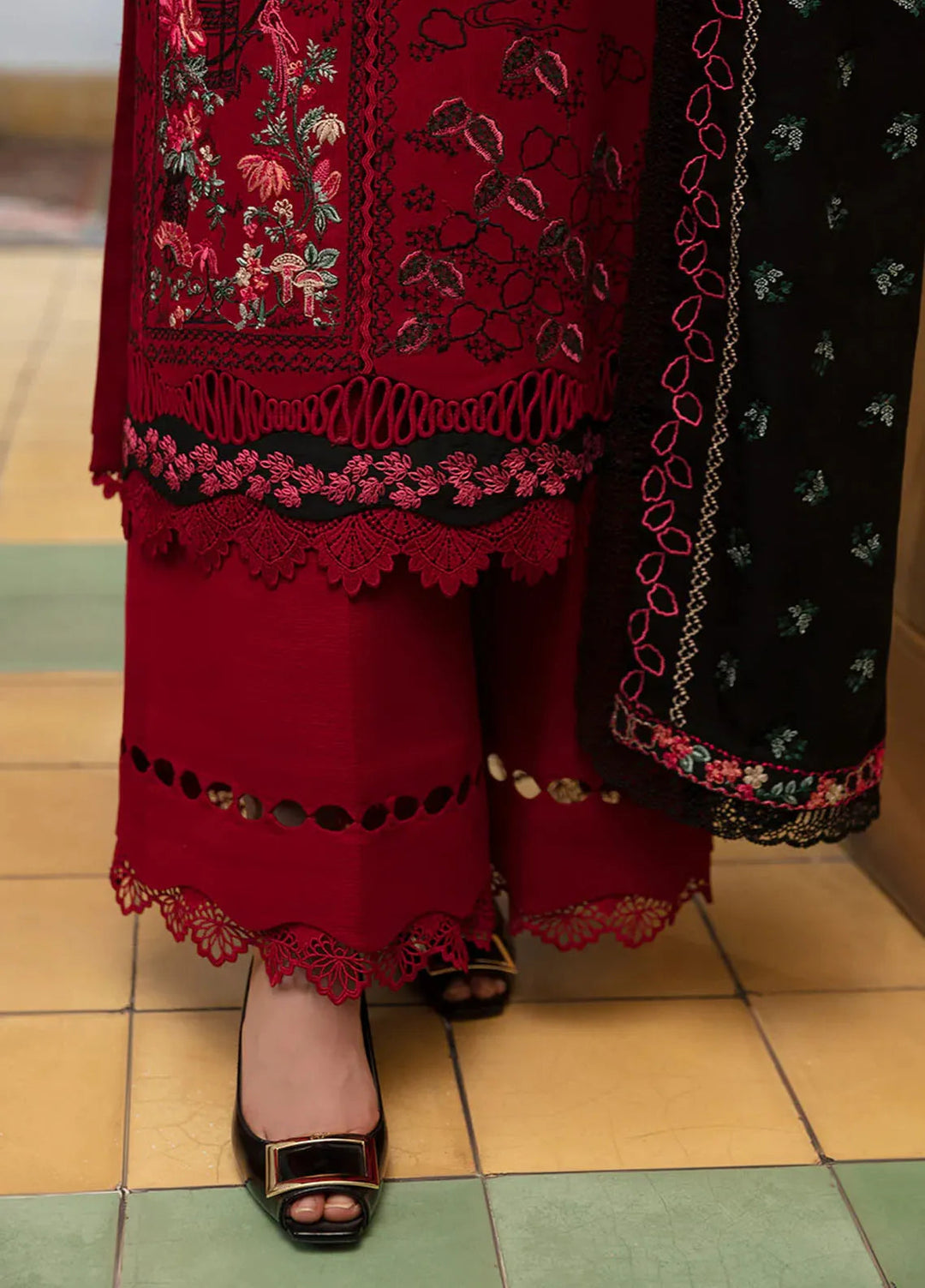 Republic WomensWear Embroidered Khaddar Suits Unstitched 3 Piece RW24W D8 Oleanna - Winter Collection