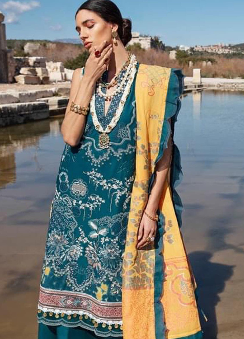 Selene By Republic WomensWear Embroidered Lawn Suits Unstitched 3 Piece RW21S Jaseena A - Luxury Collection