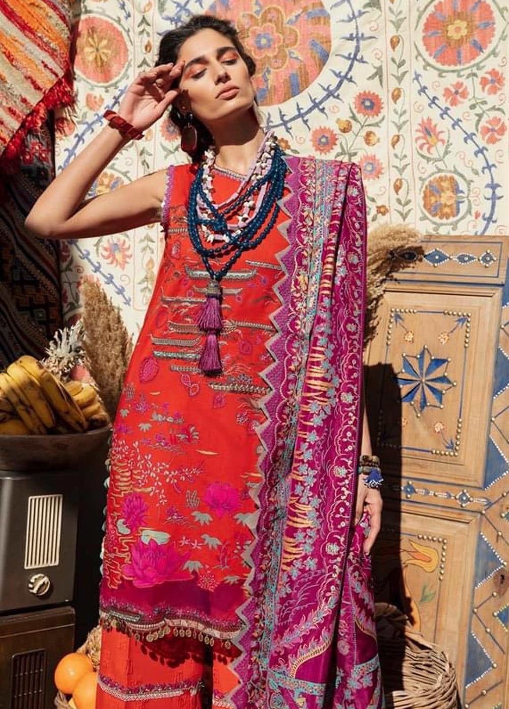 Selene By Republic WomensWear Embroidered Lawn Suits Unstitched 3 Piece RW21S Nargis A - Luxury Collection
