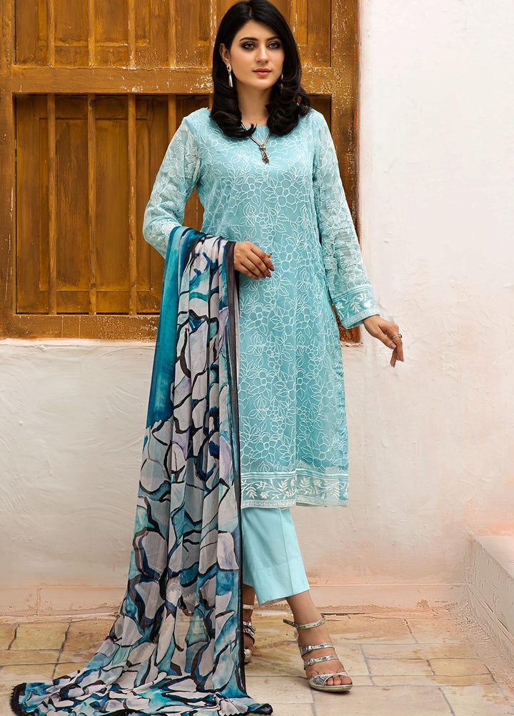Resham Ghar Embroidered Chiffon Suits Unstitched 2 Piece RG21EC RGSD-01 - Luxury Collection