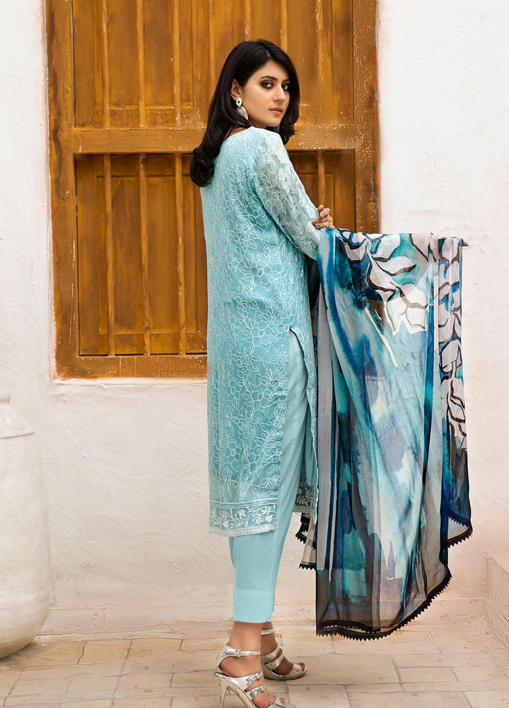 Resham Ghar Embroidered Chiffon Suits Unstitched 2 Piece RG21EC RGSD-01 - Luxury Collection