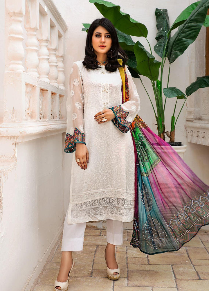 Resham Ghar Embroidered Chiffon Suits Unstitched 2 Piece RG21EC RGSD-02 - Luxury Collection