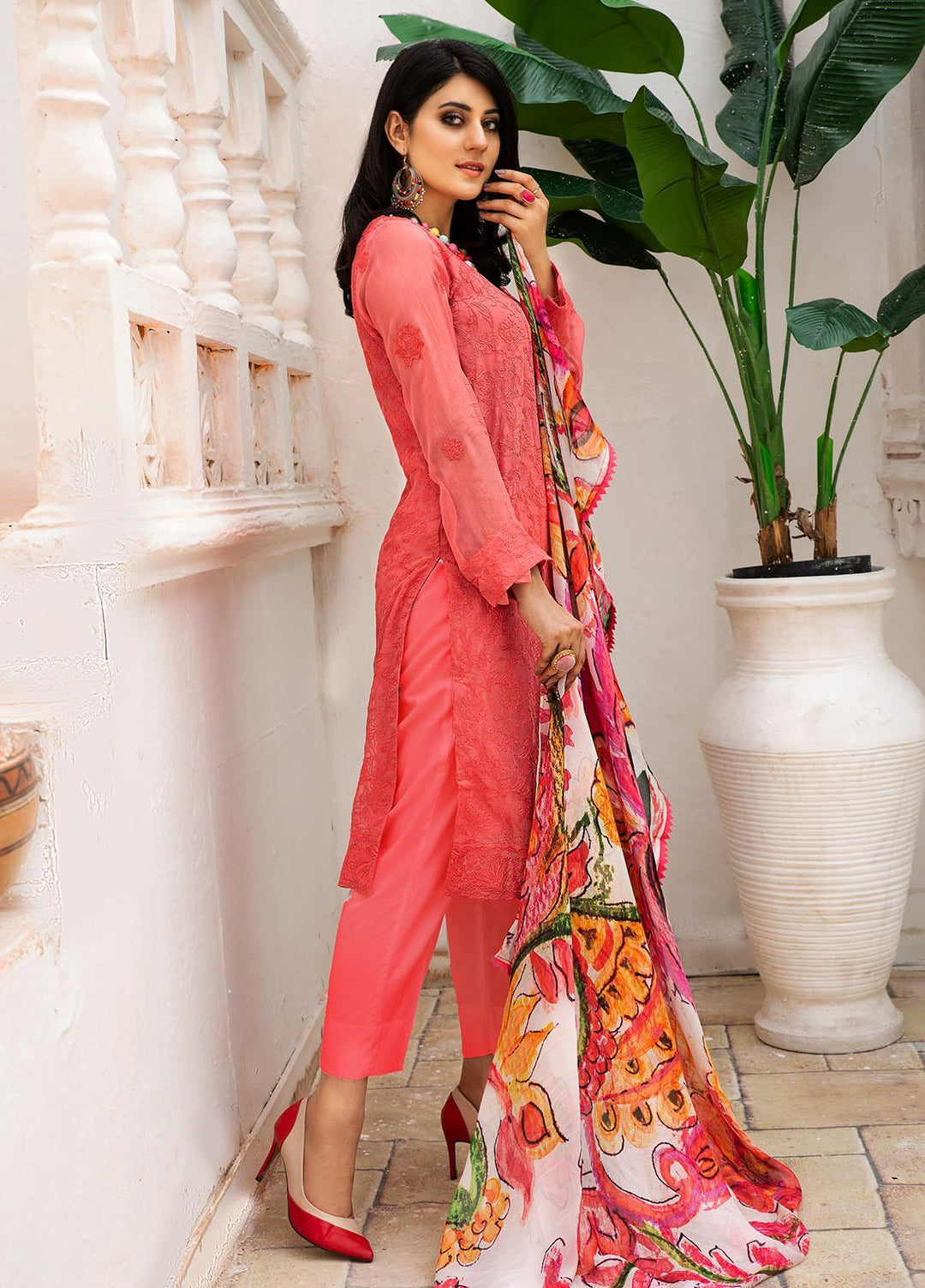 Resham Ghar Embroidered Chiffon Suits Unstitched 2 Piece RG21EC RGSD-03 - Luxury Collection