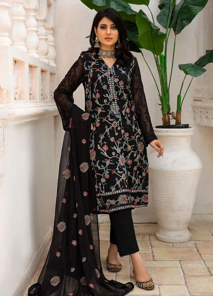 Resham Ghar Embroidered Chiffon Suits Unstitched 2 Piece RG21EC RGSD-05 - Luxury Collection