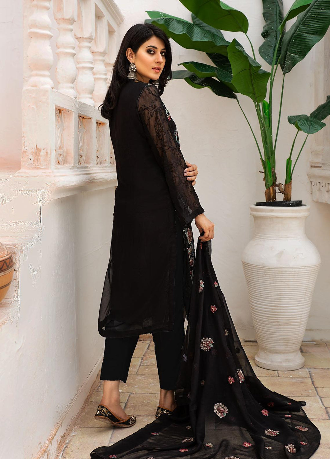 Resham Ghar Embroidered Chiffon Suits Unstitched 2 Piece RG21EC RGSD-05 - Luxury Collection