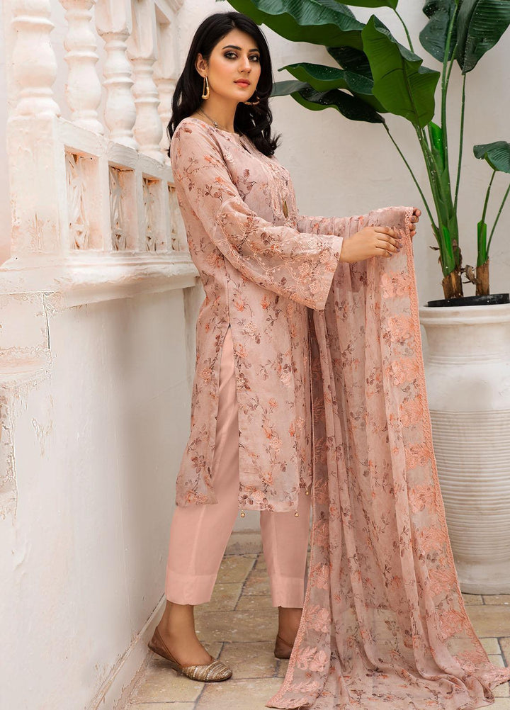 Resham Ghar Embroidered Chiffon Suits Unstitched 2 Piece RG21EC RGSD-06 - Luxury Collection