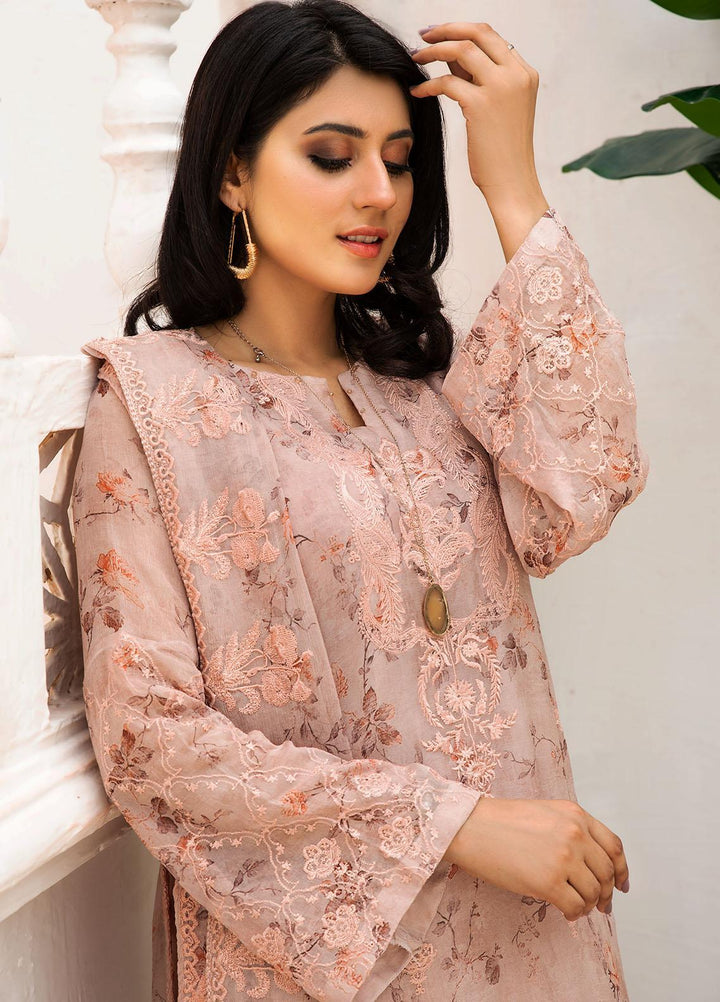 Resham Ghar Embroidered Chiffon Suits Unstitched 2 Piece RG21EC RGSD-06 - Luxury Collection