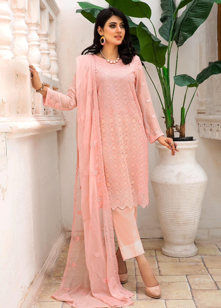 Resham Ghar Embroidered Chiffon Suits Unstitched 2 Piece RG21EC RGSD-08 - Luxury Collection