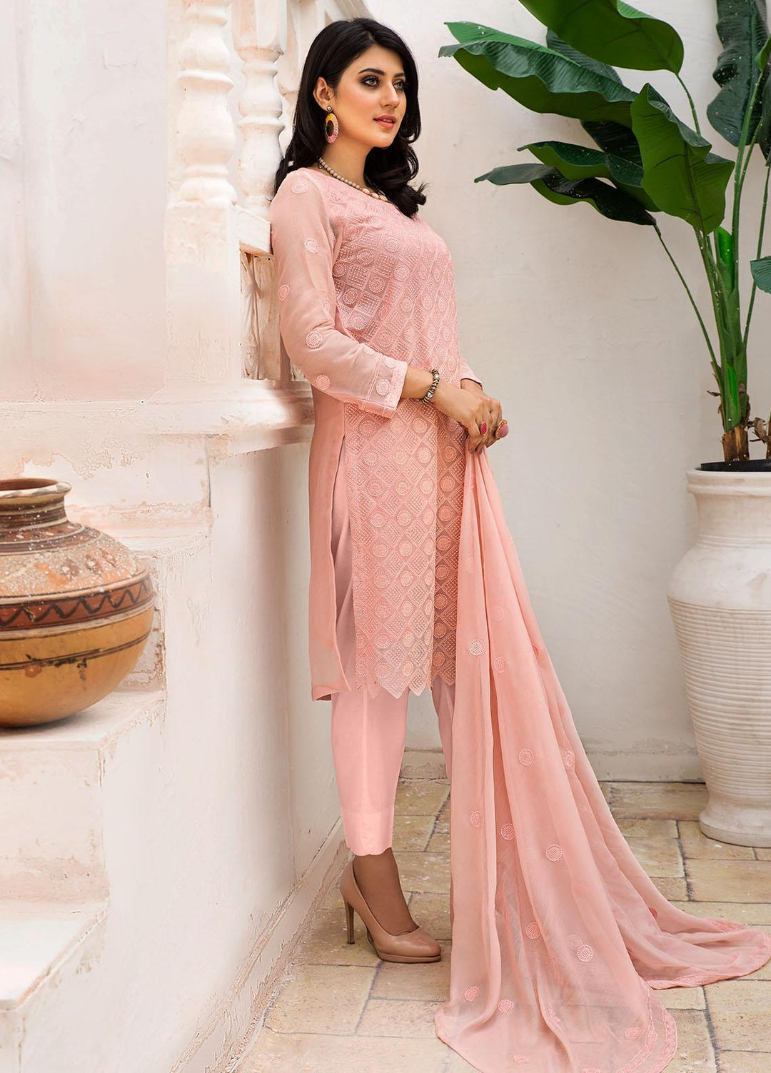 Resham Ghar Embroidered Chiffon Suits Unstitched 2 Piece RG21EC RGSD-08 - Luxury Collection