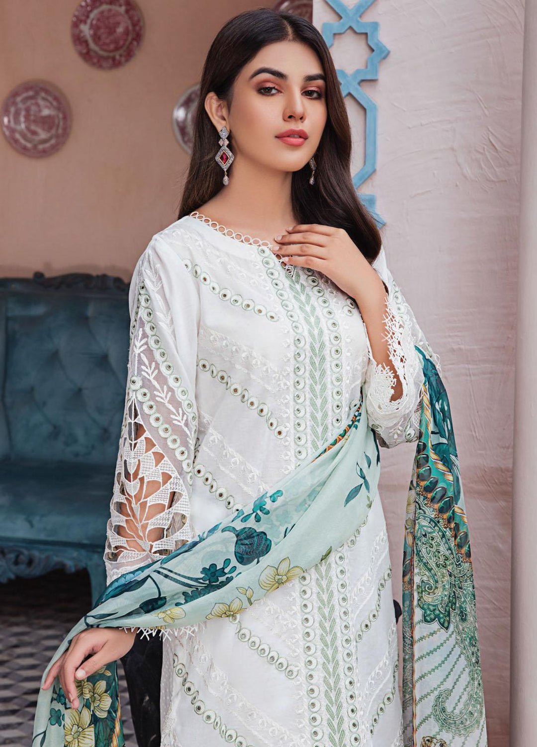 Resham Ghar Embroidered Lawn Suits Unstitched 3 Piece RG21L-2 RGS-04 - Luxury Collection