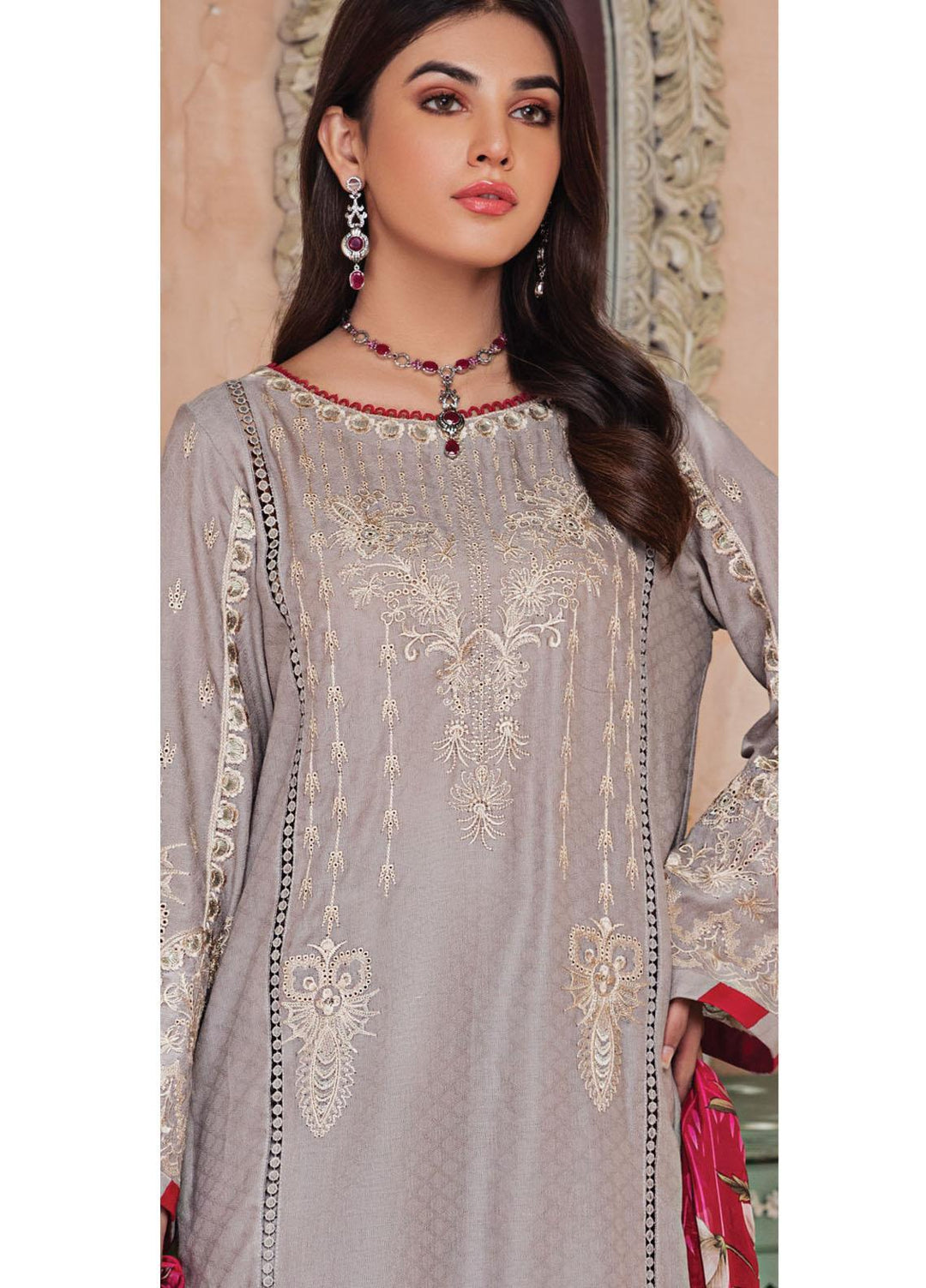 Resham Ghar Embroidered Lawn Suits Unstitched 3 Piece RG21L-2 RGS-05 - Luxury Collection