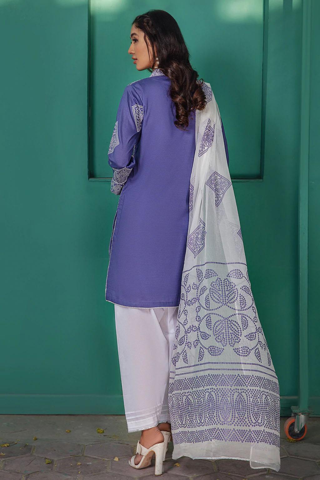 Resham Ghar Embroidered Lawn Suits Unstitched 2 Piece RG22U BRL-01 SLATE CHUNRI - Festive Collection