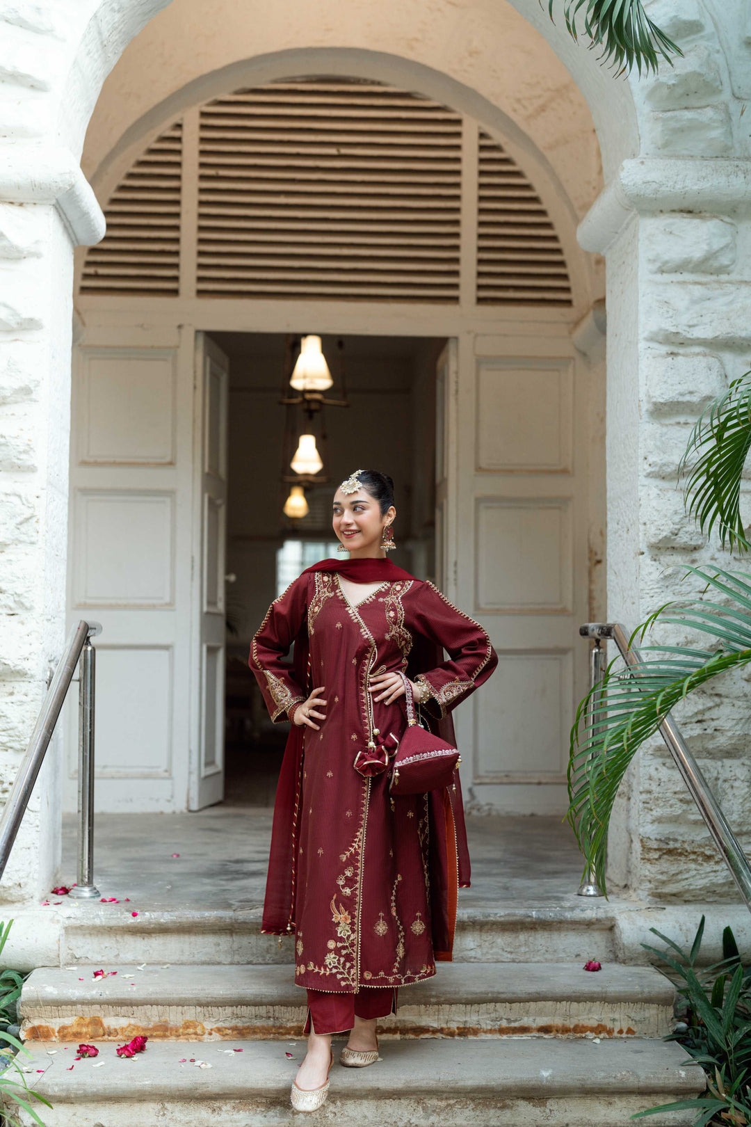 Omal by Komal Pret 3 Piece Cotton Susi Suit Anarkali - Festive Collection