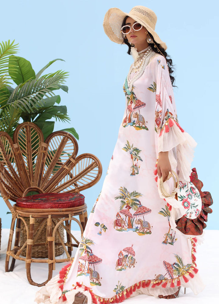 Resort by Musferah Pret Printed Silk 1 Piece Suit Celeste