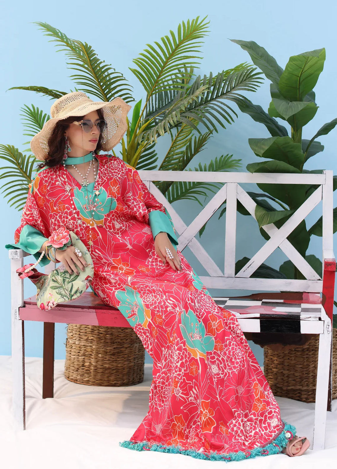 Resort by Musferah Pret Printed Silk 1 Piece Suit Flora