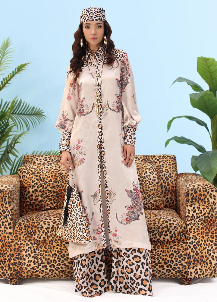 Resort by Musferah Pret Printed Silk 1 Piece Suit Sauvage