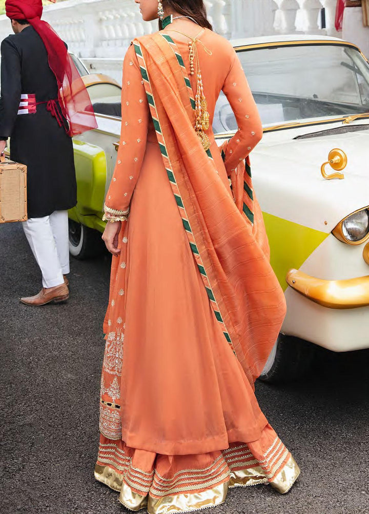 Retro by Salitex Embroidered Chiffon Suits Unstitched 3 Piece ST22RC HC-00033 Amber - Luxury Collection