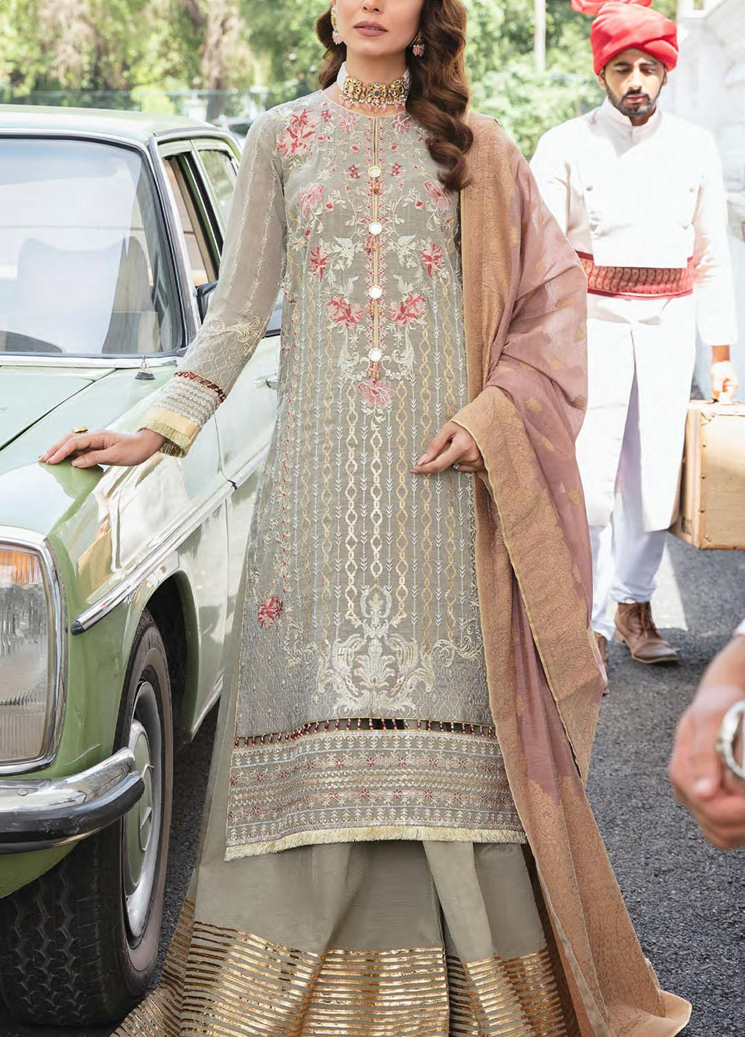 Retro by Salitex Embroidered Khaadi Net Suits Unstitched 3 Piece ST22RC HC-00035 Daina - Luxury Collection