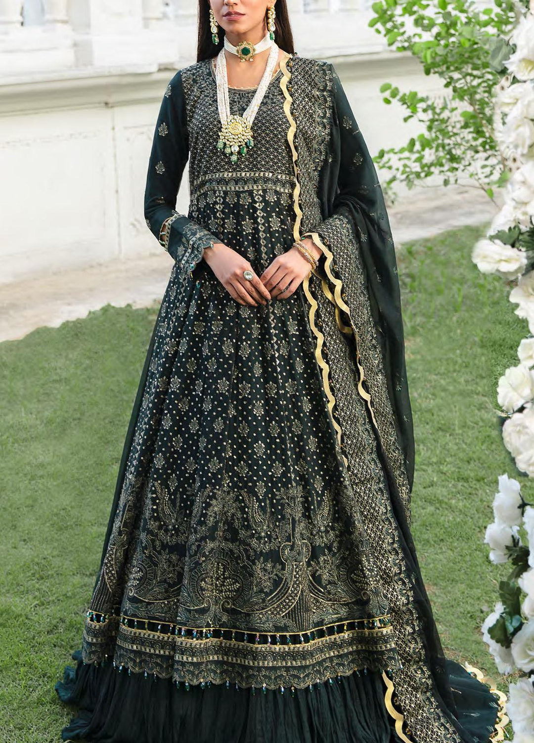 Retro by Salitex Embroidered Chiffon Suits Unstitched 3 Piece ST22RC HC-00036 Charlotte - Luxury Collection