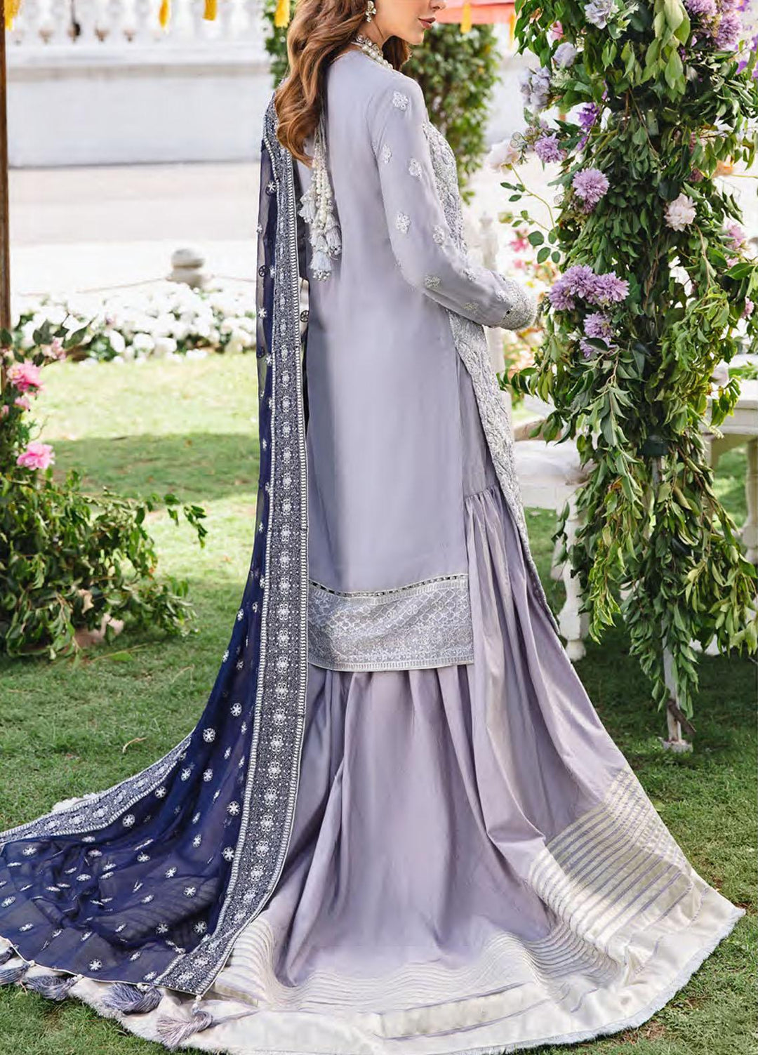 Retro by Salitex Embroidered Chiffon Suits Unstitched 3 Piece ST22RC HC-00037 Gleaming Luxe - Luxury Collection