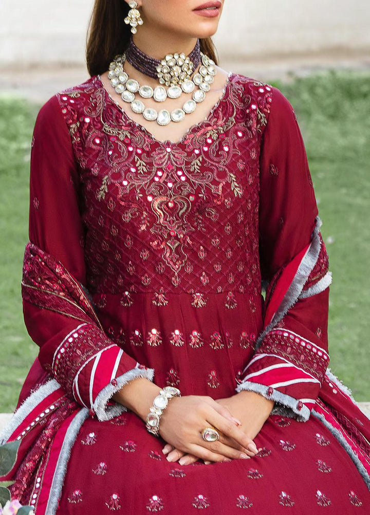 Retro by Salitex Embroidered Chiffon Suits Unstitched 3 Piece ST22RC HC-00038 Scarlett - Luxury Collection