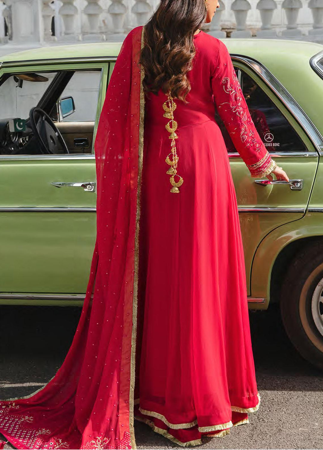 Retro by Salitex Embroidered Chiffon Suits Unstitched 3 Piece ST22RC HC-00040 Dazzle De Rouge - Luxury Collection