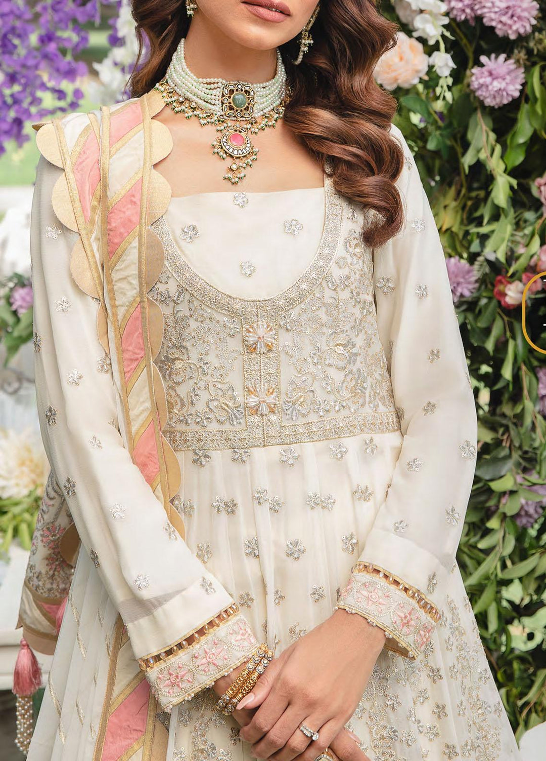Retro by Salitex Embroidered Chiffon Suits Unstitched 3 Piece ST22RC HC-00041 Eleanor - Luxury Collection