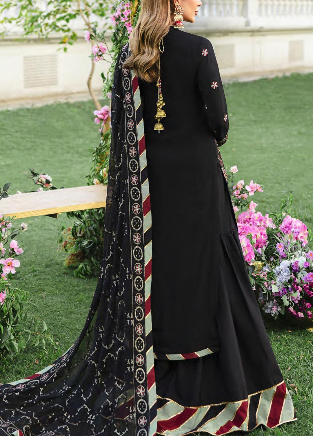 Retro by Salitex Embroidered Chiffon Suits Unstitched 3 Piece ST22RC HC-00042 Monarch - Luxury Collection