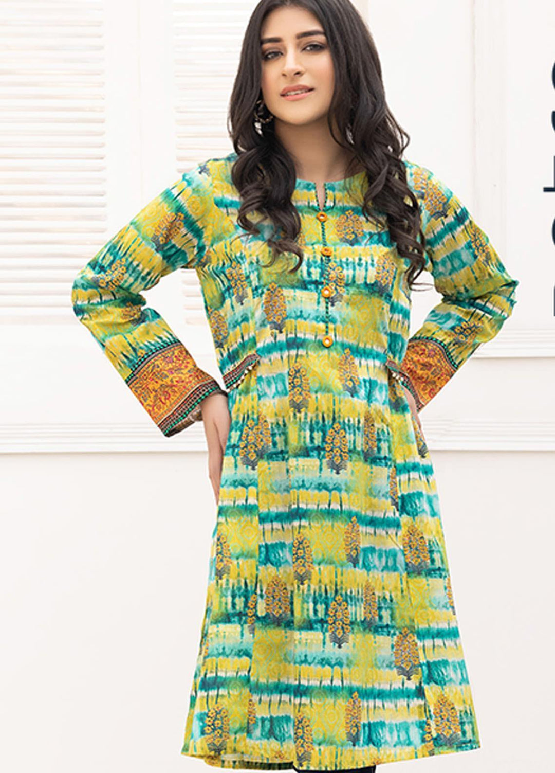 Adan's Libas Printed Lawn Stitched Kurtis AL21RT D-11