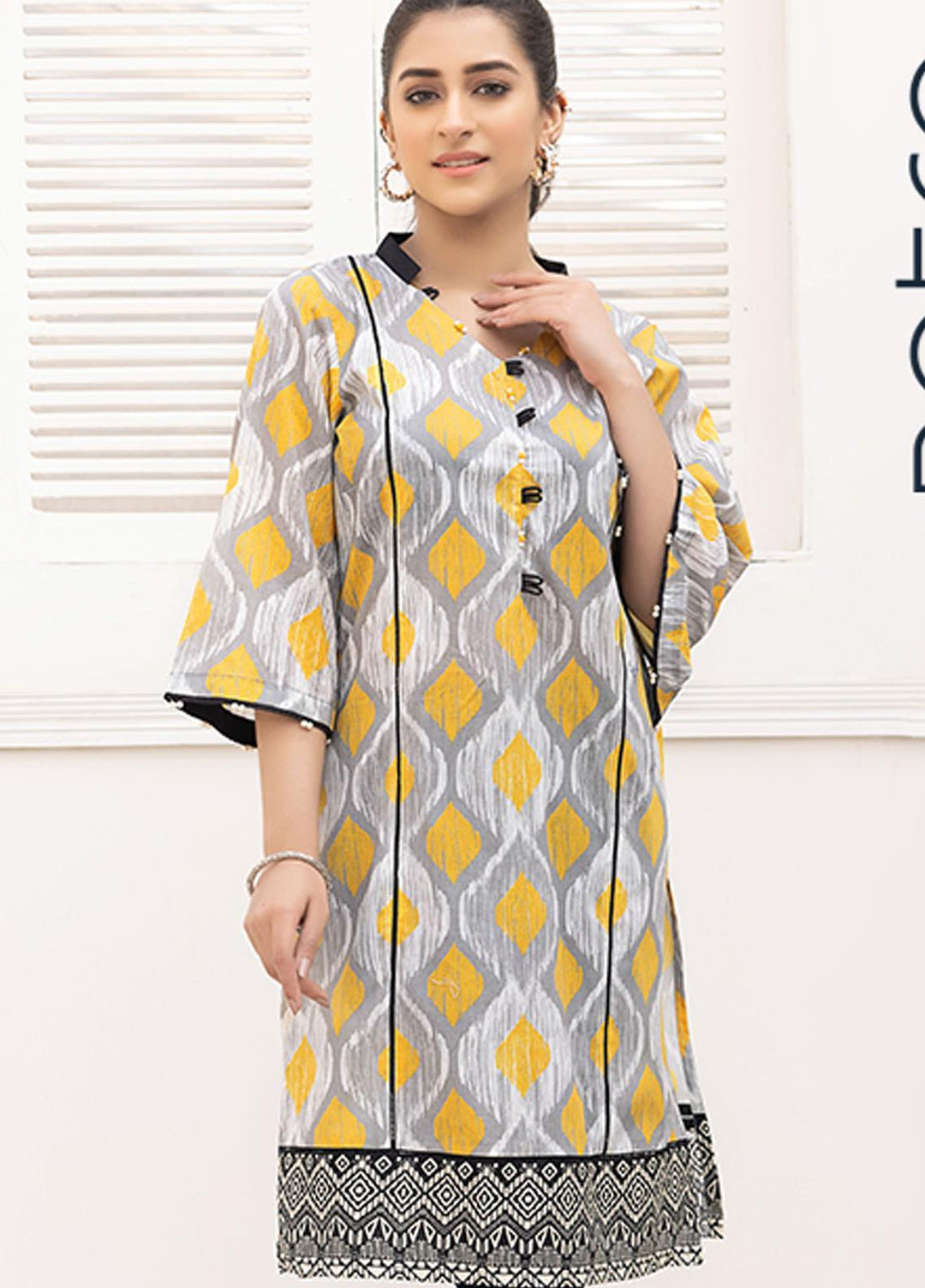 Adan's Libas Printed Lawn Stitched Kurtis AL21RT D-19
