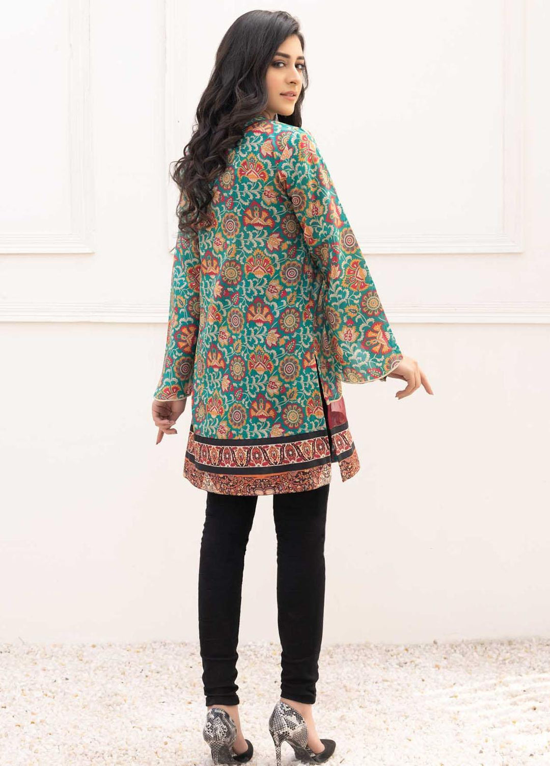 Adan's Libas Printed Lawn Stitched Kurtis D-01
