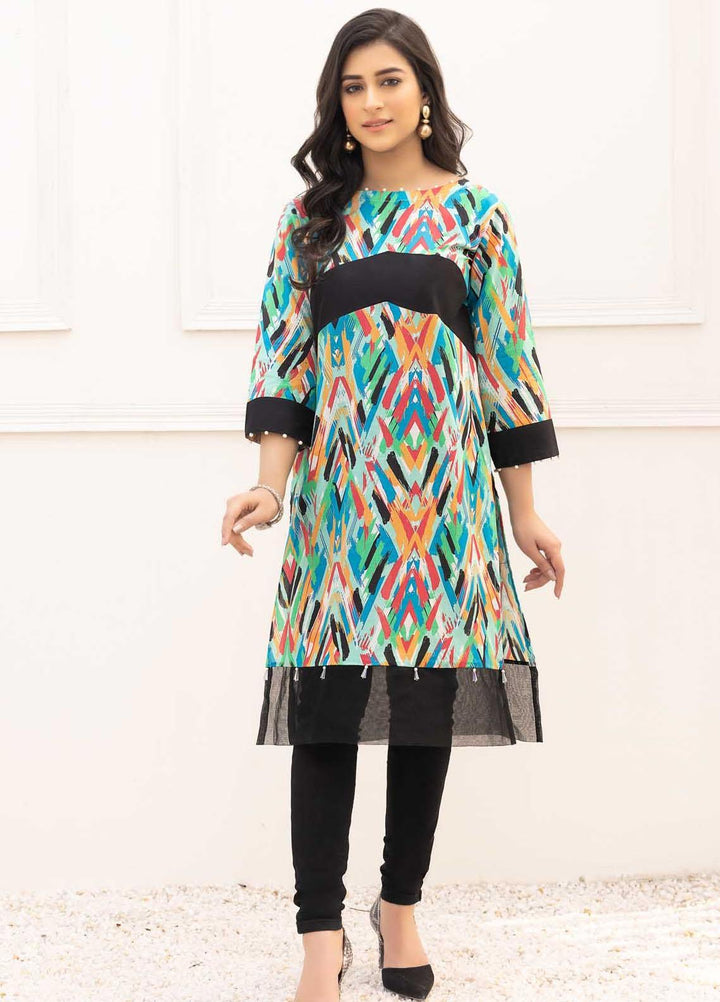 Adan's Libas Printed Lawn Stitched Kurtis D-03