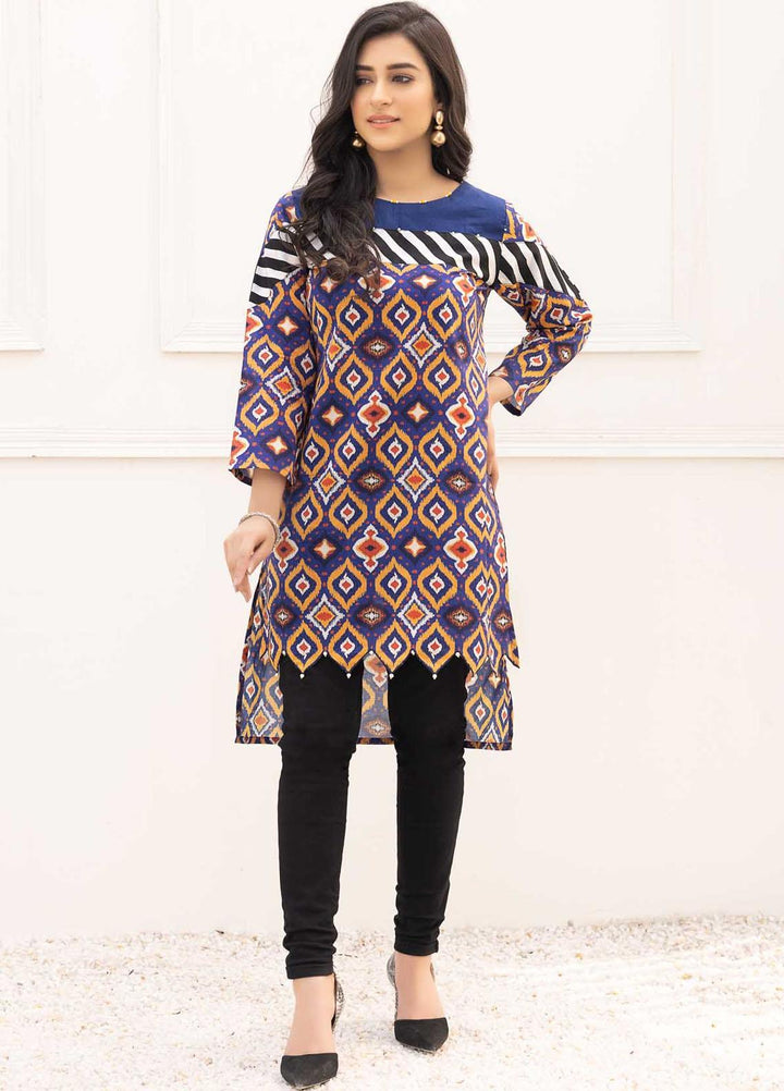 Adan's Libas Printed Lawn Stitched Kurtis D-07
