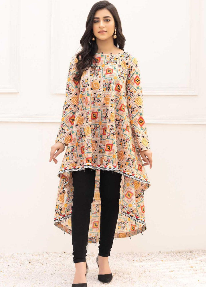 Adan's Libas Printed Lawn Stitched Kurtis D-08