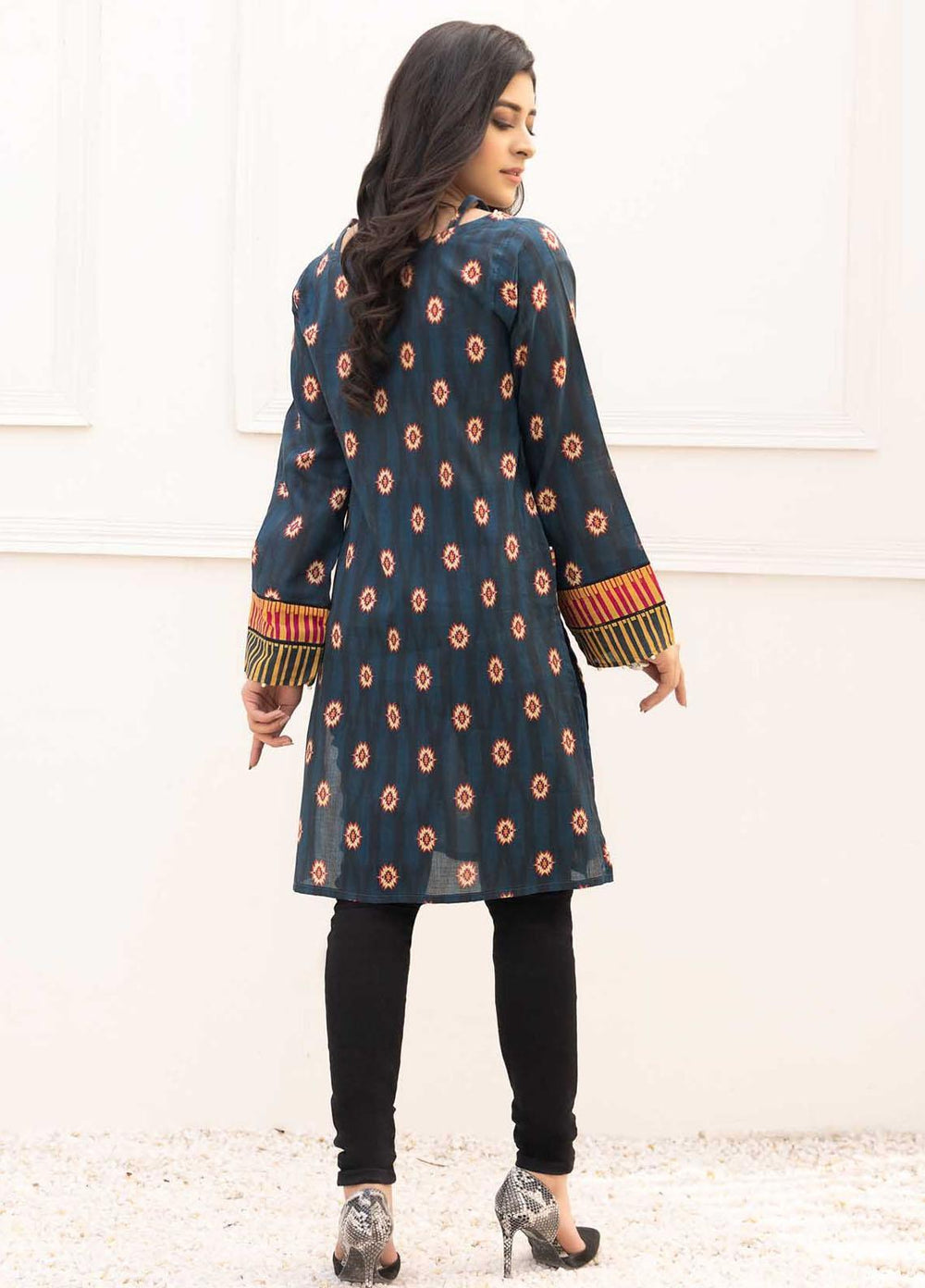 Adan's Libas Printed Lawn Stitched Kurtis D-11