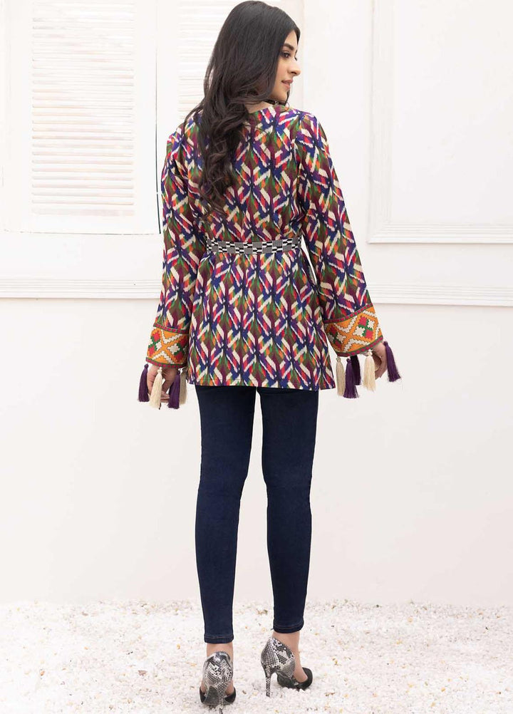 Adan's Libas Printed Lawn Stitched Kurtis D-14