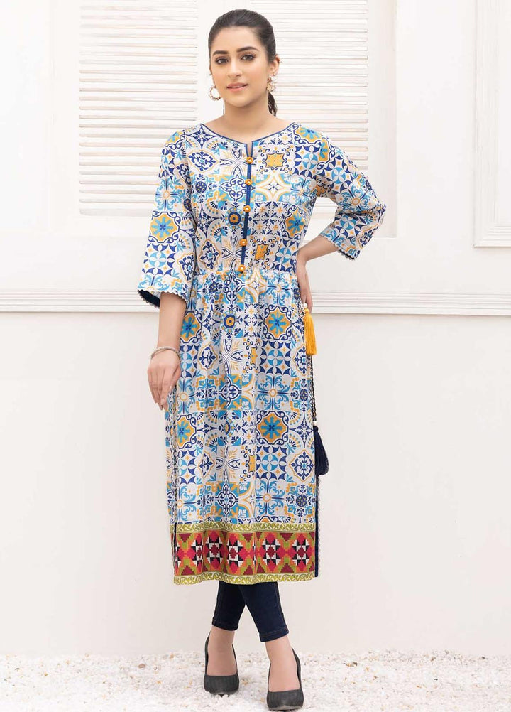 Adan's Libas Printed Lawn Stitched Kurtis D-15