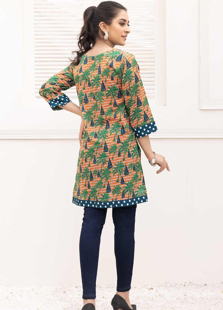 Adan's Libas Printed Lawn Stitched Kurtis D-18