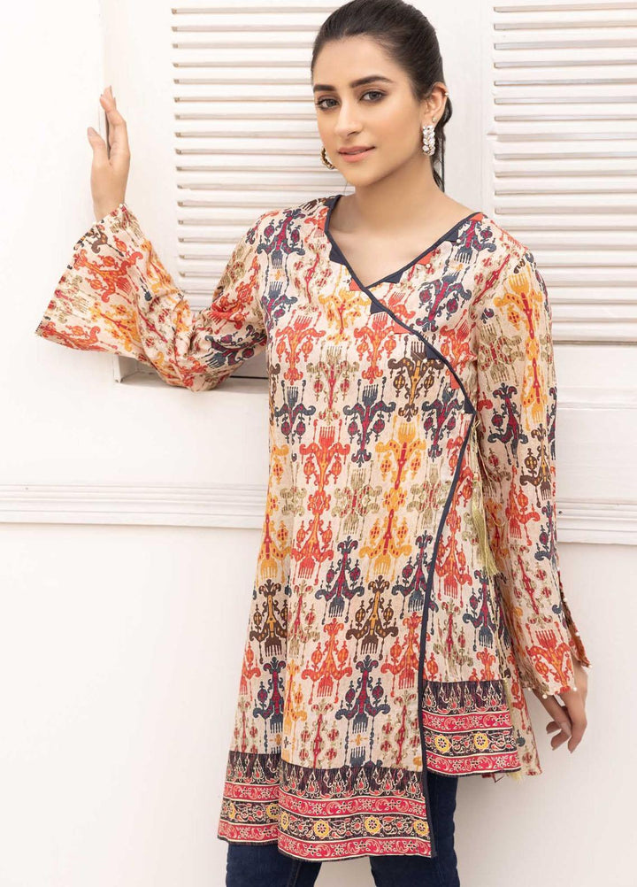 Adan's Libas Printed Lawn Stitched Kurtis D-23
