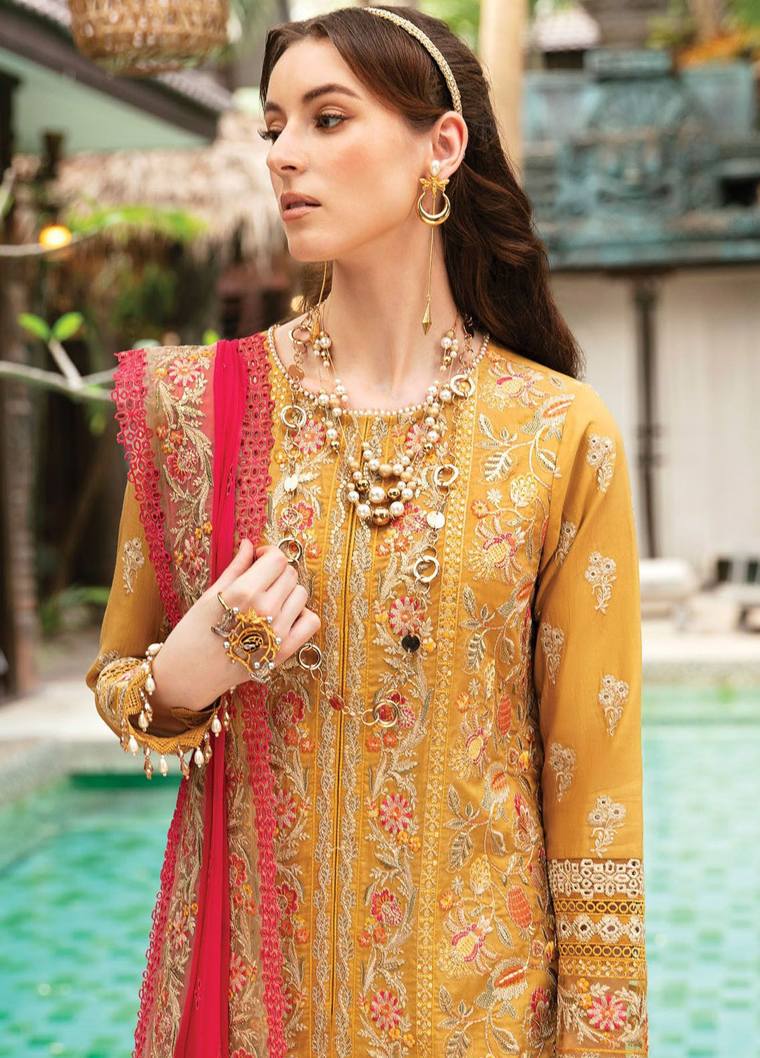 Reve By Serene Premium Embroidered Lawn Suit Unstitched 3 Piece SP24R SL-53 Elea - Luxury Summer Collection
