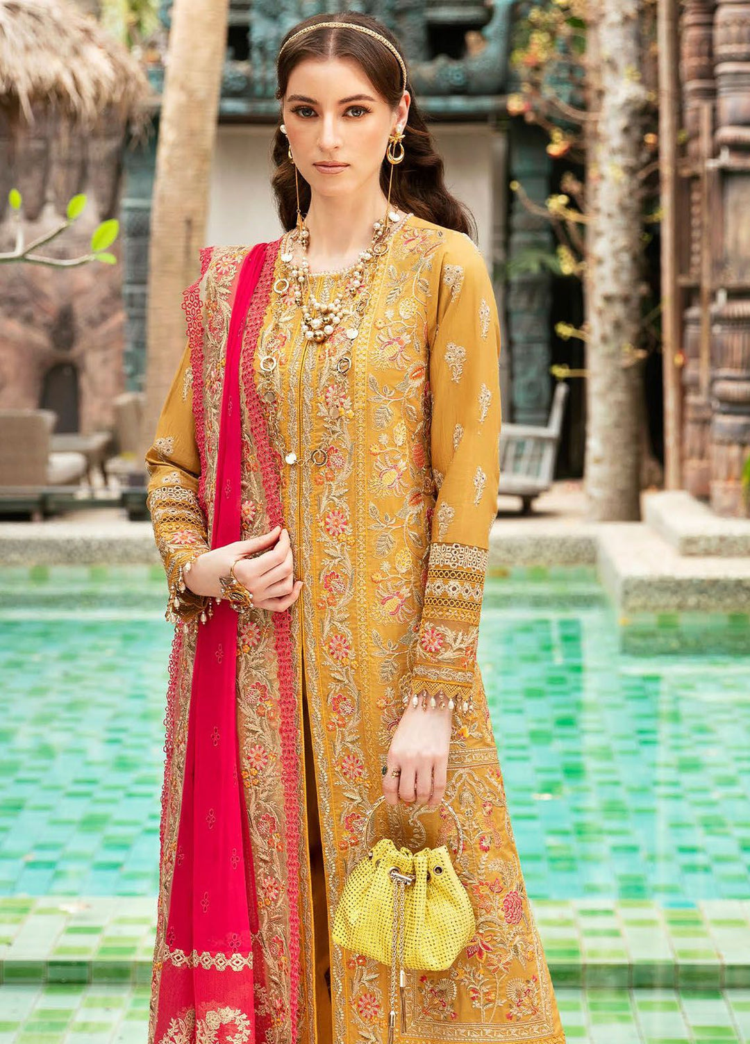 Reve By Serene Premium Embroidered Lawn Suit Unstitched 3 Piece SP24R SL-53 Elea - Luxury Summer Collection