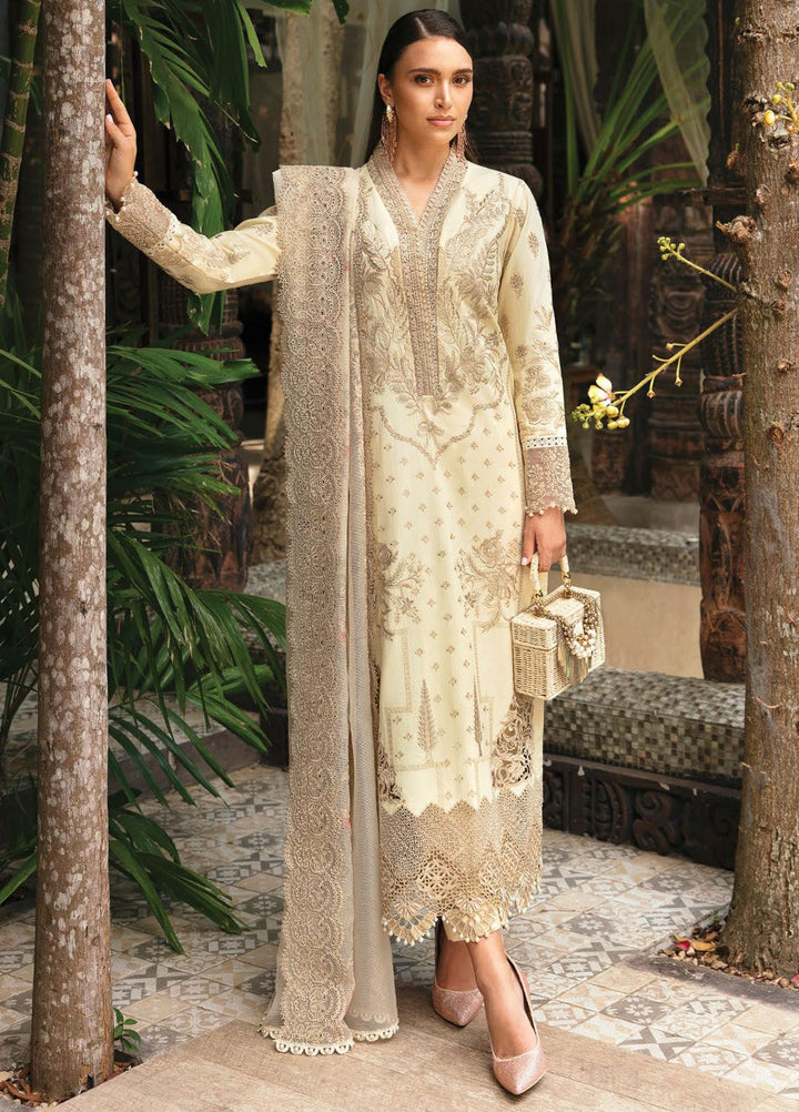 Reve By Serene Premium Embroidered Lawn Suit Unstitched 3 Piece SP24R SL-54 Aurelie - Luxury Summer Collection