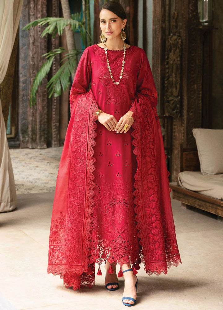 Reve By Serene Premium Embroidered Lawn Suit Unstitched 3 Piece SP24R SL-56 Julia - Luxury Summer Collection